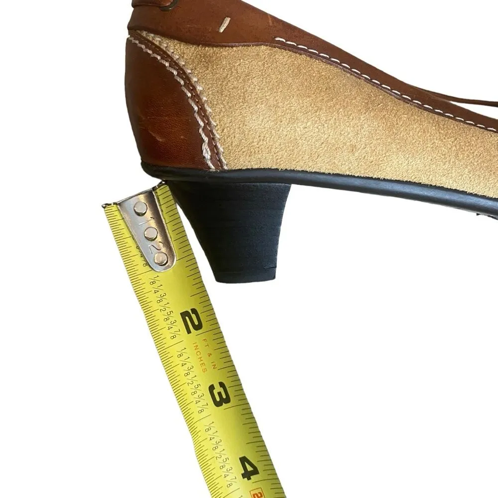 Bruno Magli Women’s 8.5 Italian Suede Bow‎ Accent Pump Heels Tan Brown Academia - Image 10