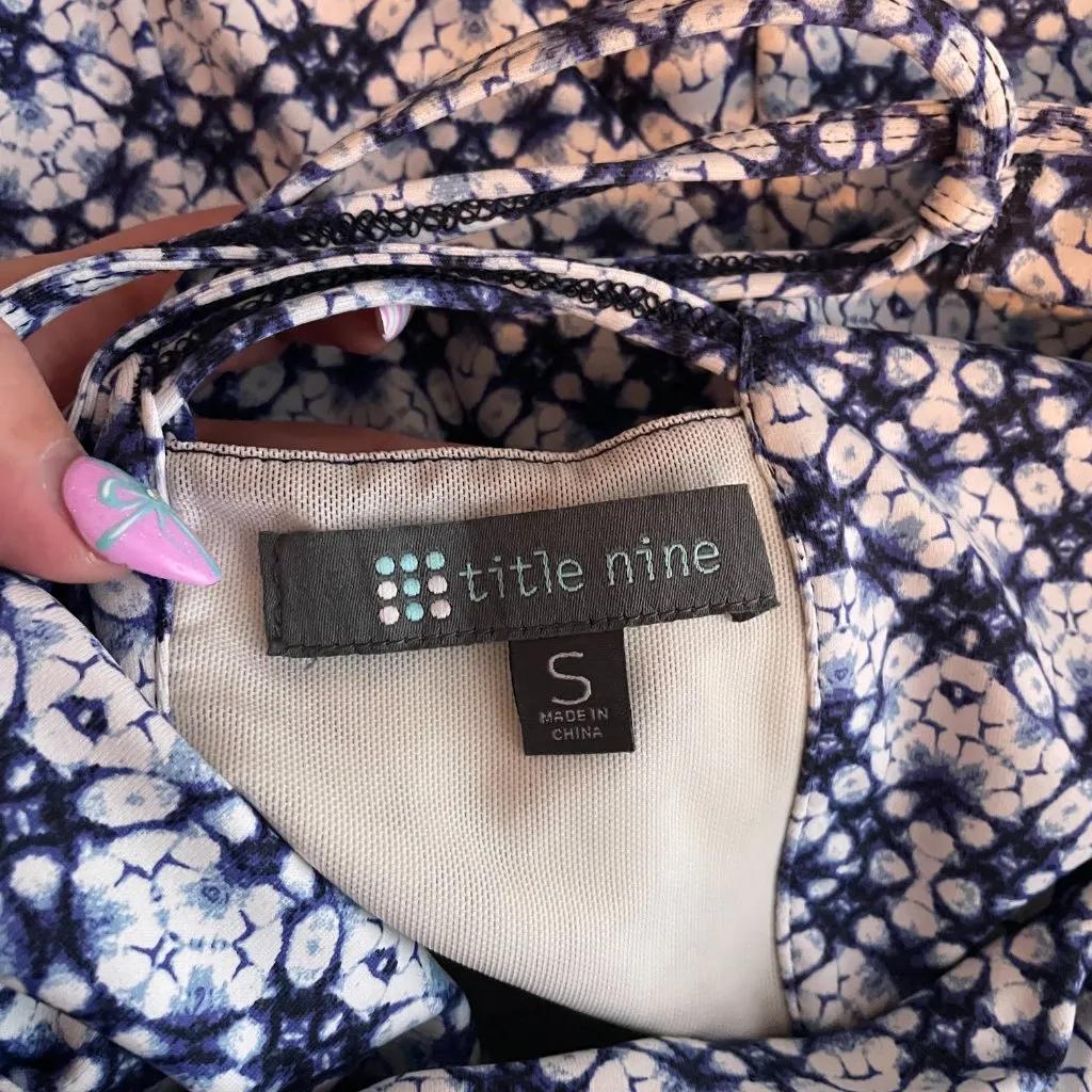 Title Nine Women S Blue White Tidal Wave Steadfast Dress Stretch Pocket Granola - Image 9