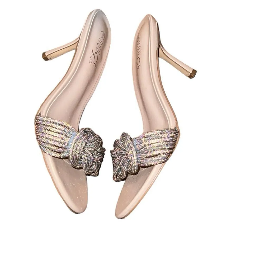 Rouge Helium Braided Rhinestone Heel Sandals Size 9 - Image 5