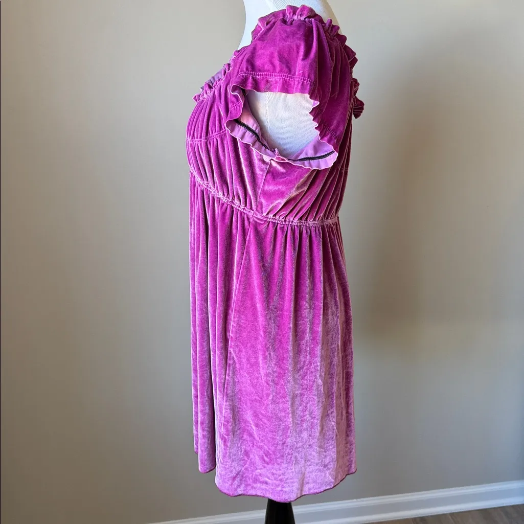 Free People Velvet Babydoll Dress - Image 4