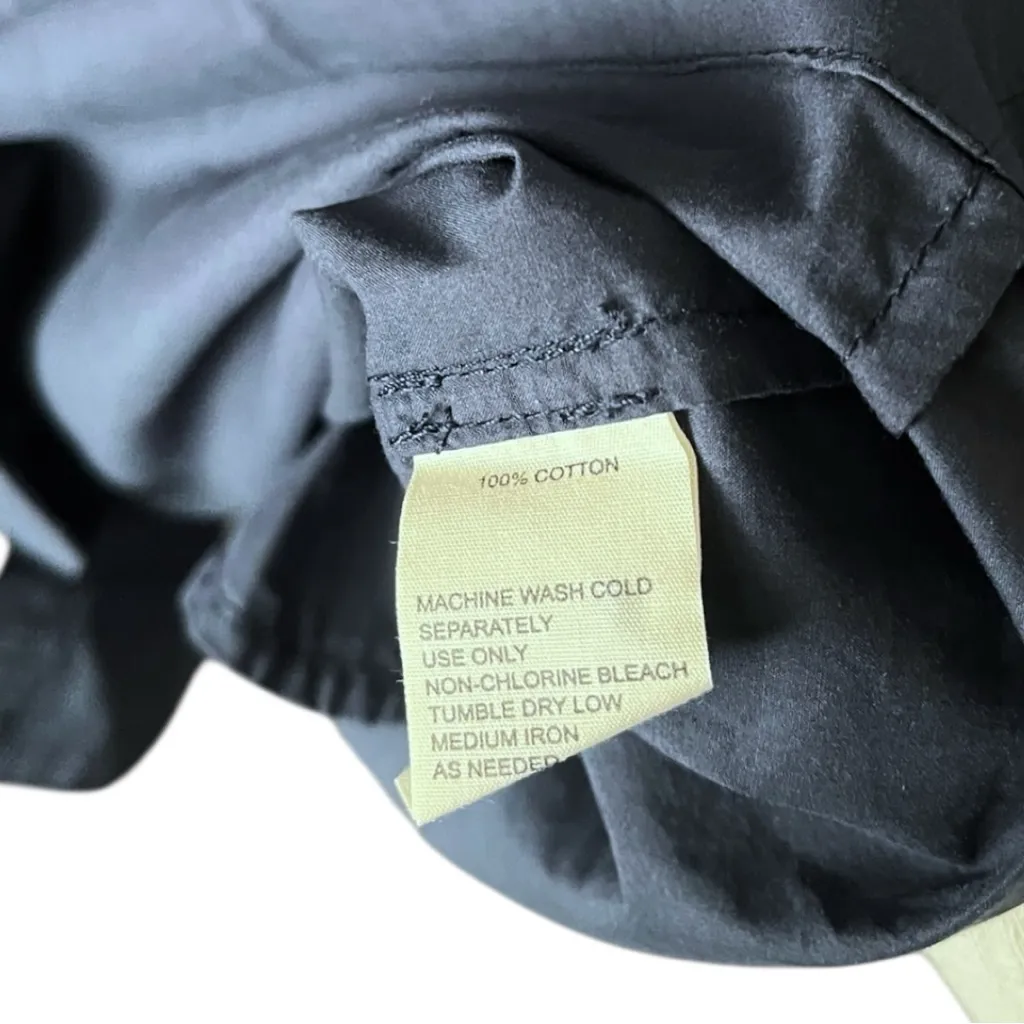 Trovata Birds of Paradis Angeline Poplin Button Down Long Sleeve Dress Medium Blue - Image 8