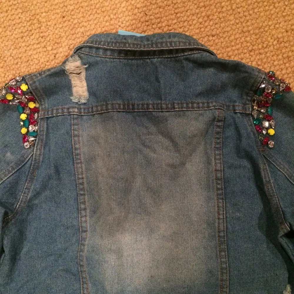 Embellished Denim Jacket Blue Size M - Image 2