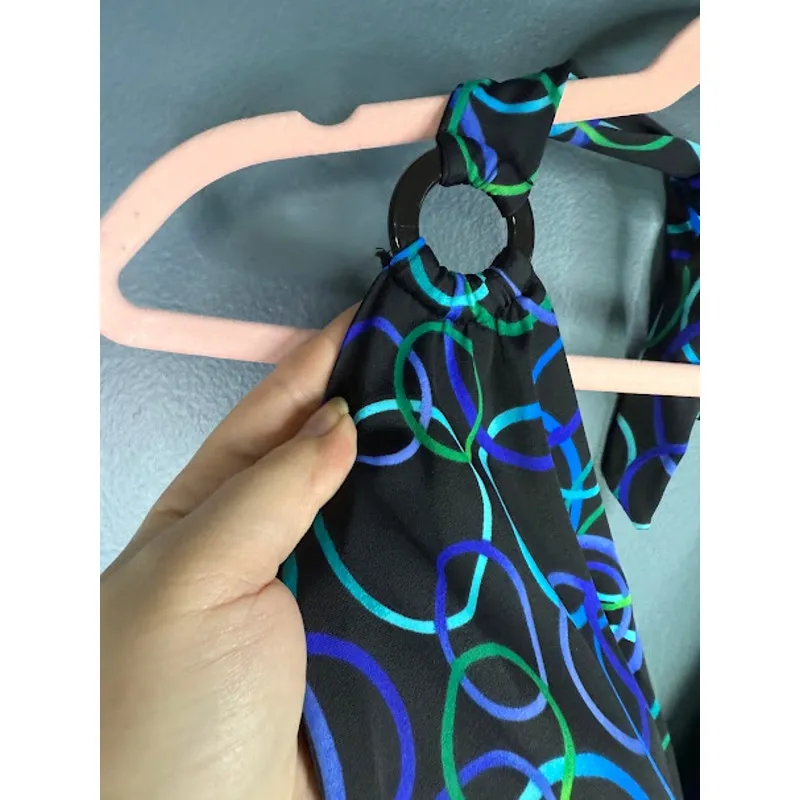 Y2K Halter Top Tankini Women's Size 18 Circle Pattern Princess Diaries Vacation - Image 4