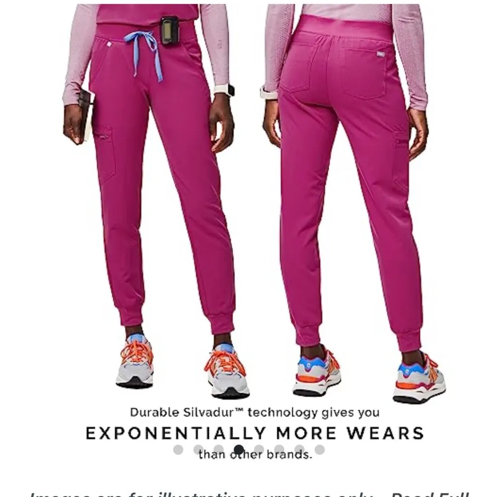 FIGS NWT  Zamora™ Jogger Scrub Pants 2.0 (Raspberry)  XXS PETITE - Image 4