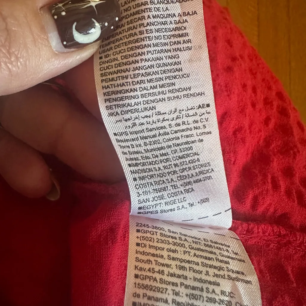 Old Navy Cardinal Red Puff Sleeve Babydoll Peplum Top, Size M - Image 7