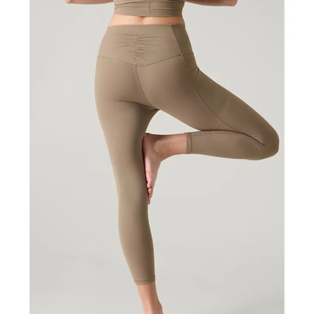 Athleta L Salutation Stash Cinch 7/8 Tight Pyrite Tan Large - Image 7