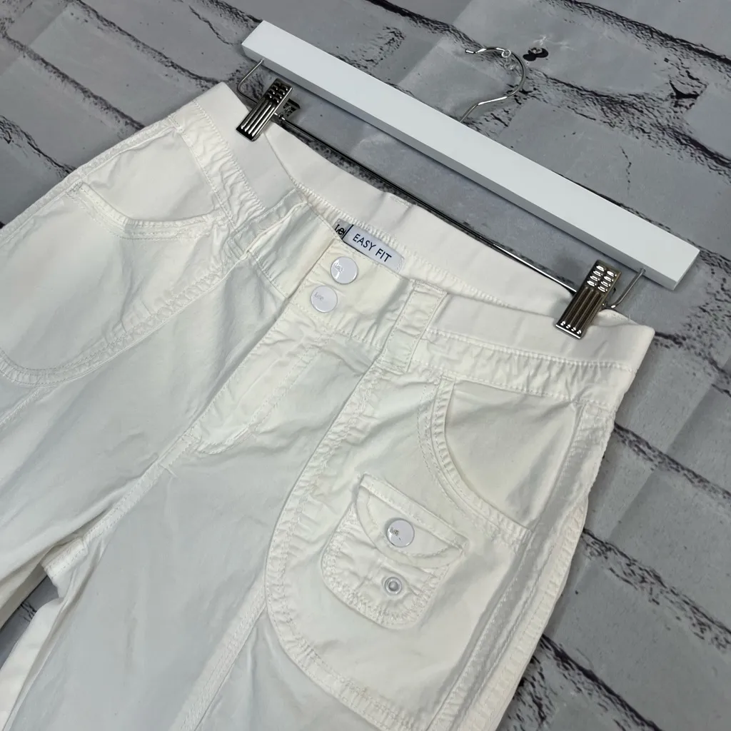 Lee White Easy Fit Bermuda Shorts 8P Double-Button Waist Preppy Summer Cropped - Image 7