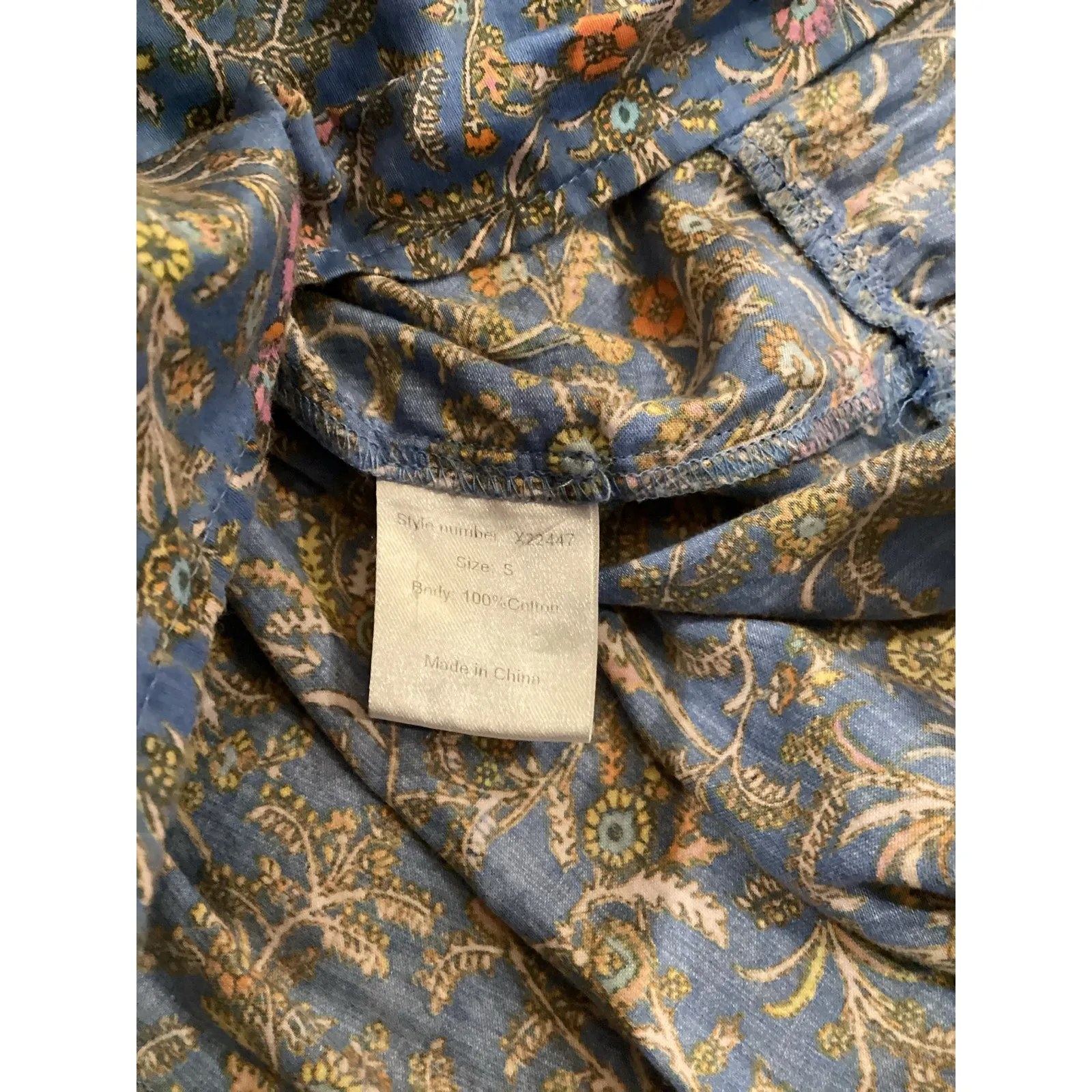 Xirena Gabrielle Cutout short sleeve v neck Maxi Midi blue floral Dress S Size XS - Image 6