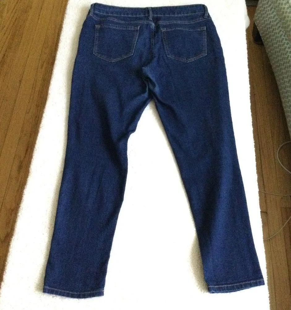 Super Skinny Mid Rise Women's Dark Wash Blue Denim Jeans - Size 12 - Image 5