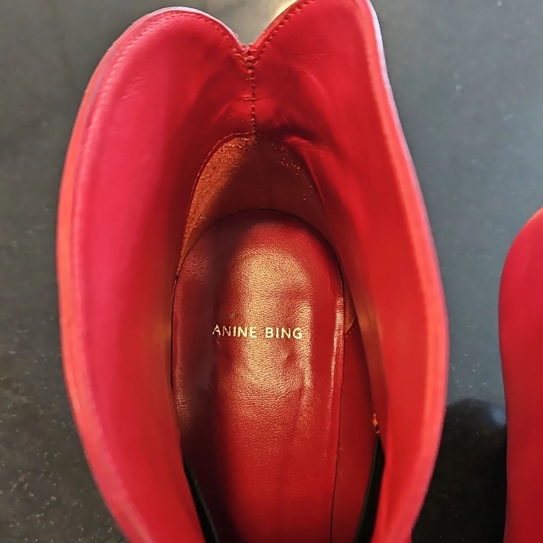 💕ANINE BING💕 Annabelle Boots 100% Leather Pointed Toe Ankle Booties Red 37 - Image 14