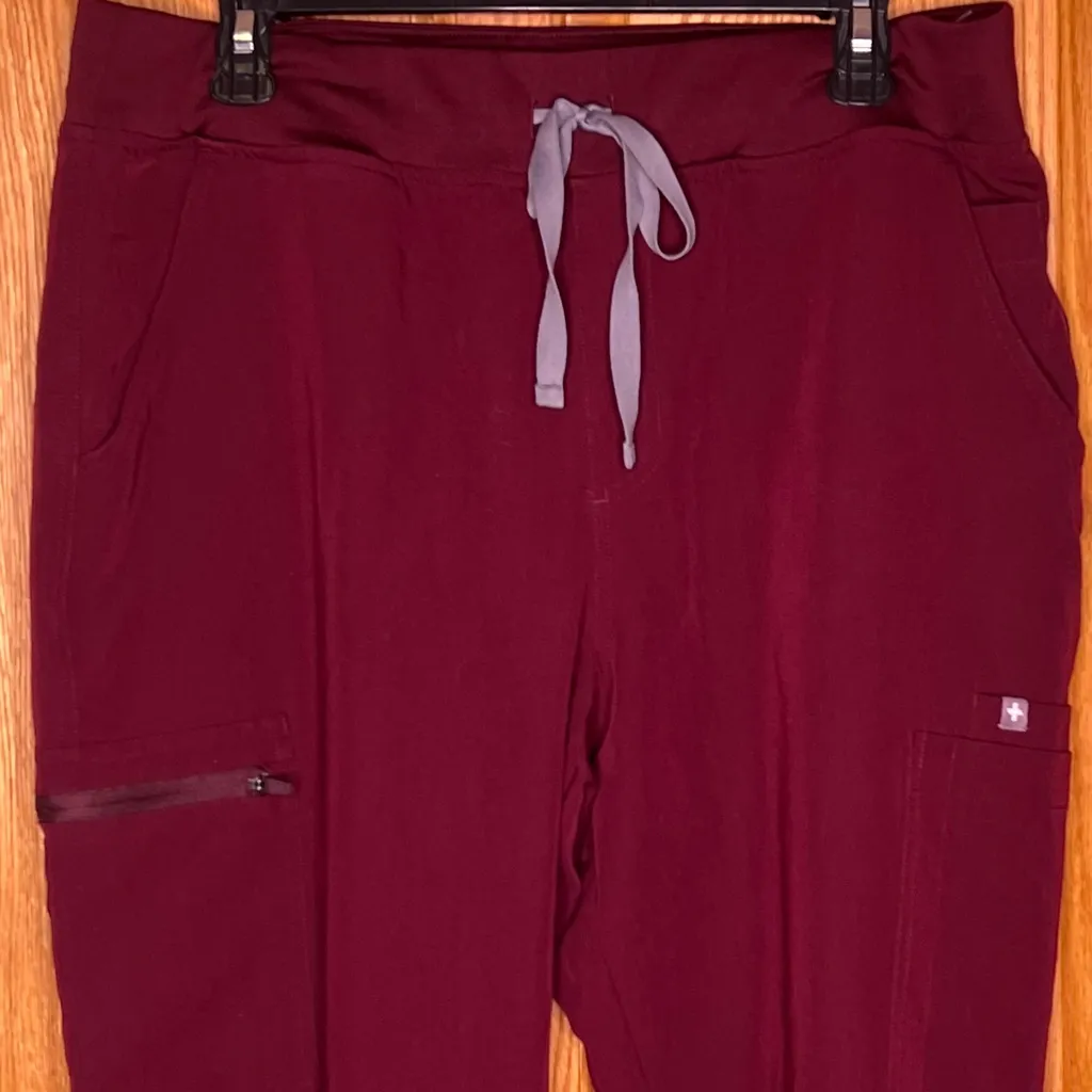 FIGS SCRUBS Burgundy High Waisted Yola Skinny Scrub‎ Pants Size XL Petite - Image 5