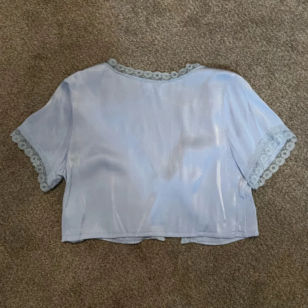 Princess Polly Blue Lacy Tie Top - Image 2