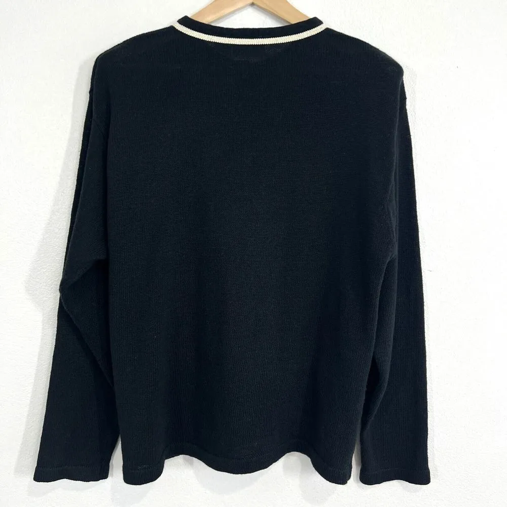 Vintage The Villager Cardigan Womens‎ Large Ramie Bland Leaf Embroidered Classic - Image 2