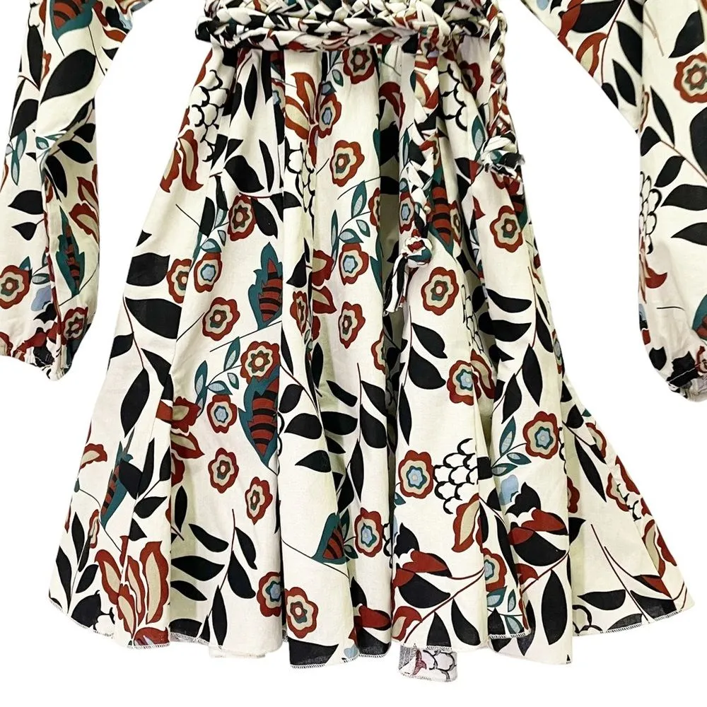 NWT Bohme Jacqui The Label Boho Floral Long Sleeve Belted Midi Dress Size Medium - Image 6