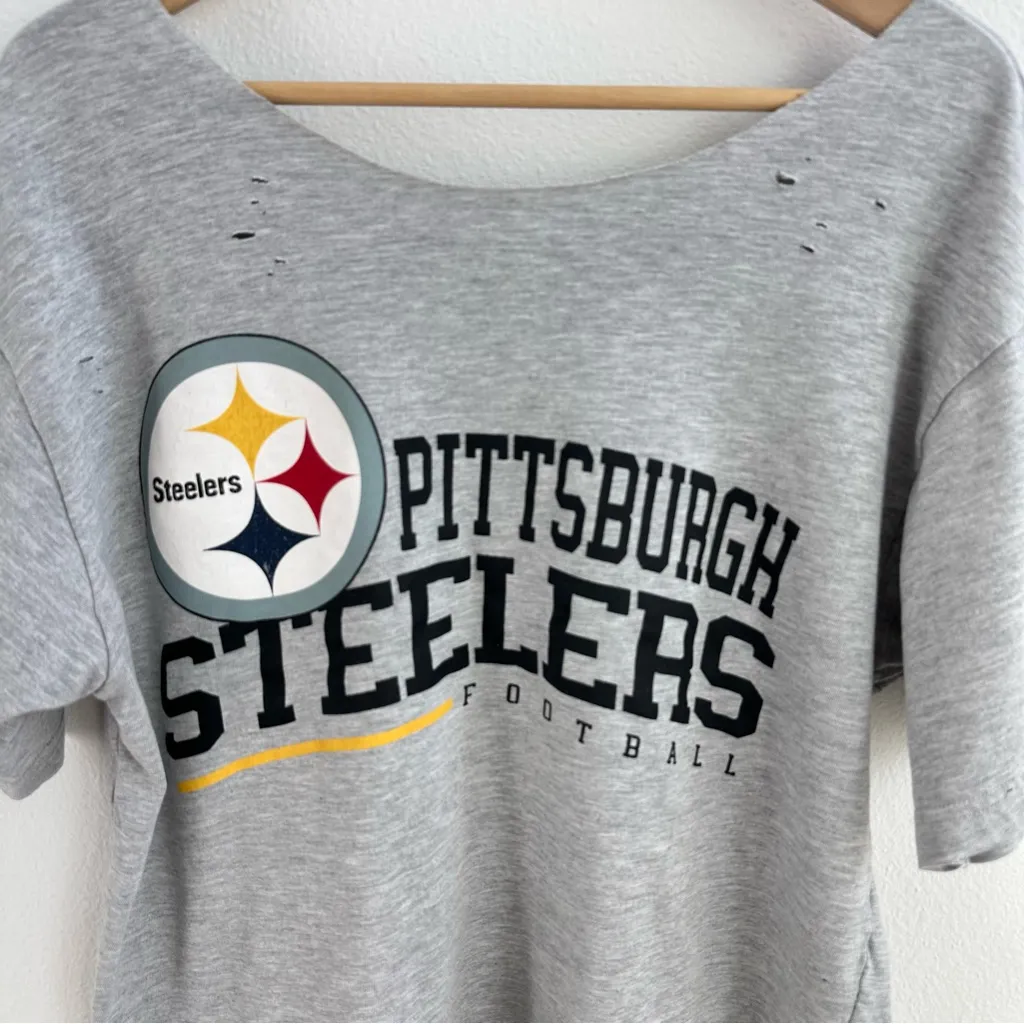 Pittsburgh Steelers NFL off the shoulder T-Shirt - Image 2