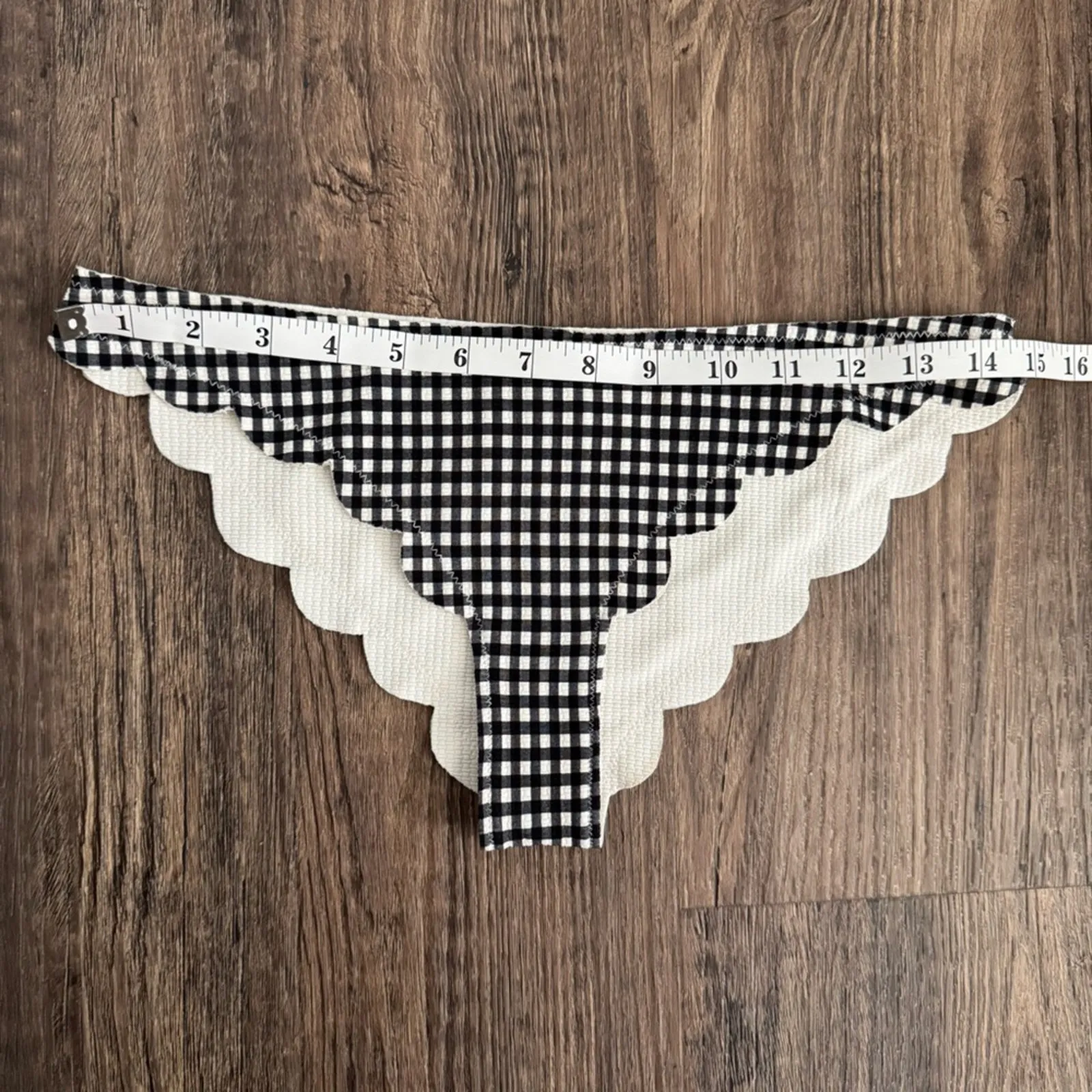 Marysia Swim Broadway Bikini Bottom in Gingham Black/White Print Size Medium Black - Image 7
