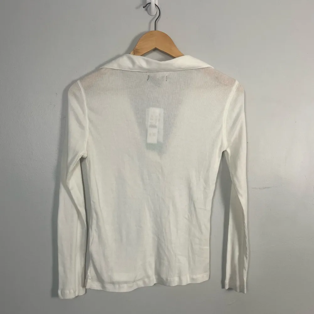 J crew white Ribbed polo long sleeve T-shirt size small new - Image 9