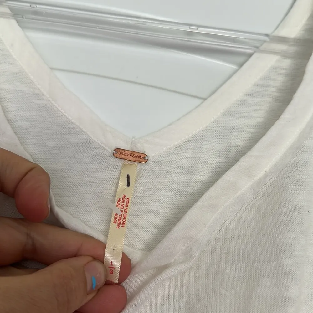 NEW Free People Claire Tee Tunic Top Eyelet Embroidered Ruffle Slouchy Sz L NWOT - Image 5