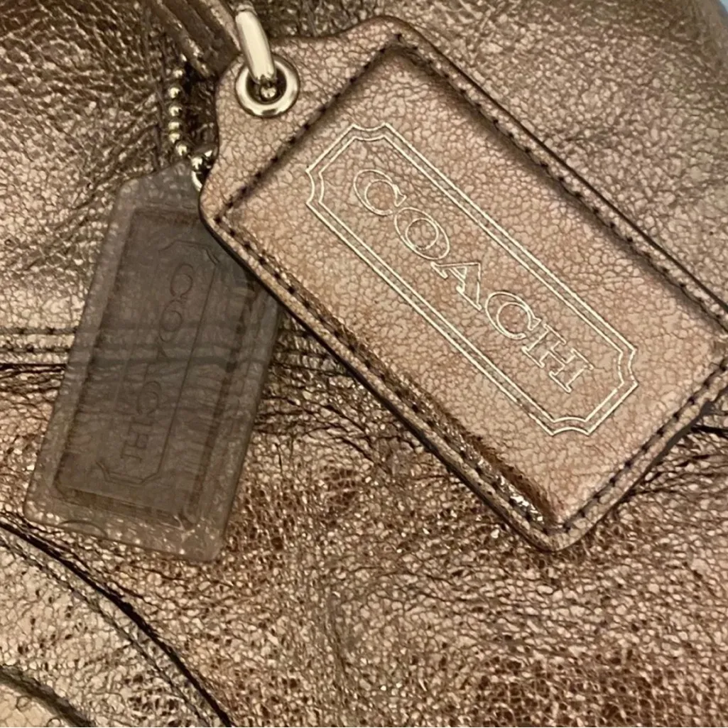 Coach Metallic Leather Embossed Tote - Image 8