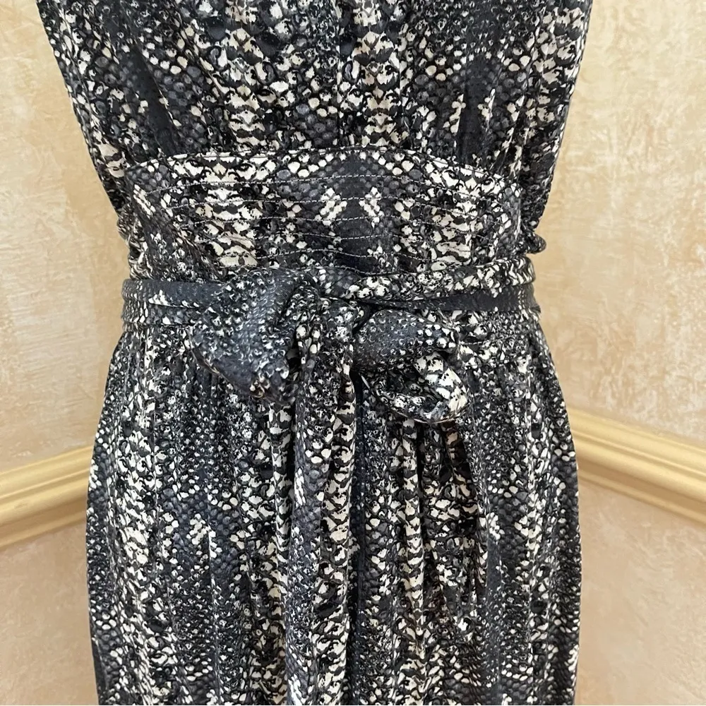 Marc by Marc Jacobs Grey Black Reptile Animal Print Midi Halter neck Dress Sz S - Image 16