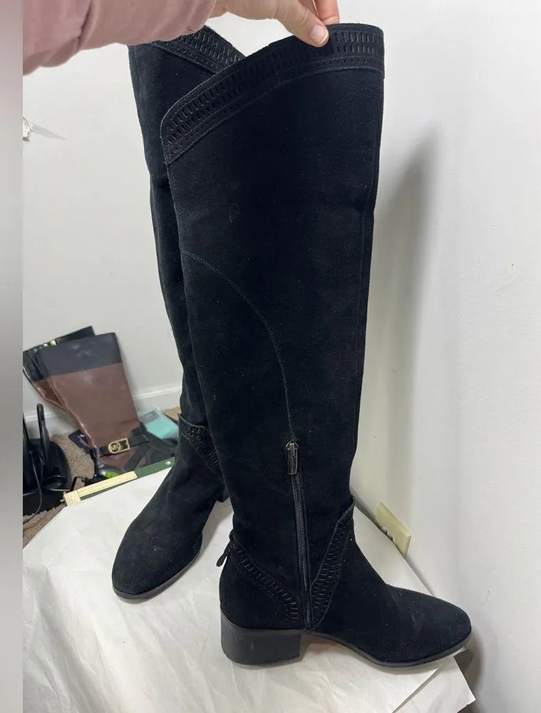 Vince Camuto Karinda Black Suede Over The Knee Boot Sz 10 - Image 4