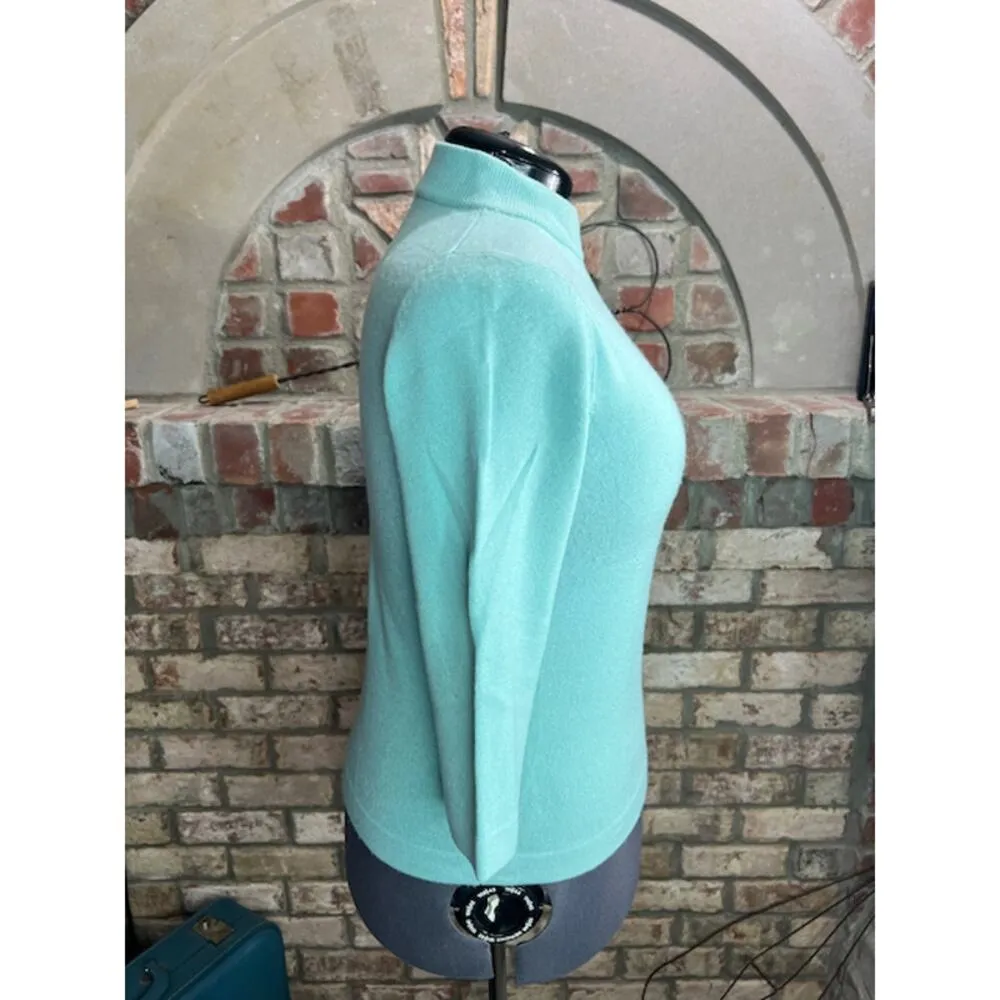 sweater high neck jeweled zipper blue - Image 8