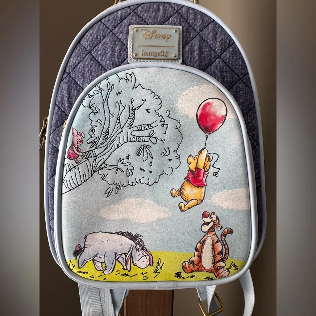 Loungefly Disney Parks Winnie the Pooh & Friends Denim Mini Backpack - Image 12