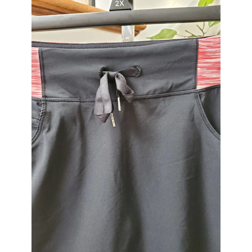 Tuff Athletics Women's Solid Black Cotton Pull On Mid Rise Athletic Wear Skirt M - Image 2