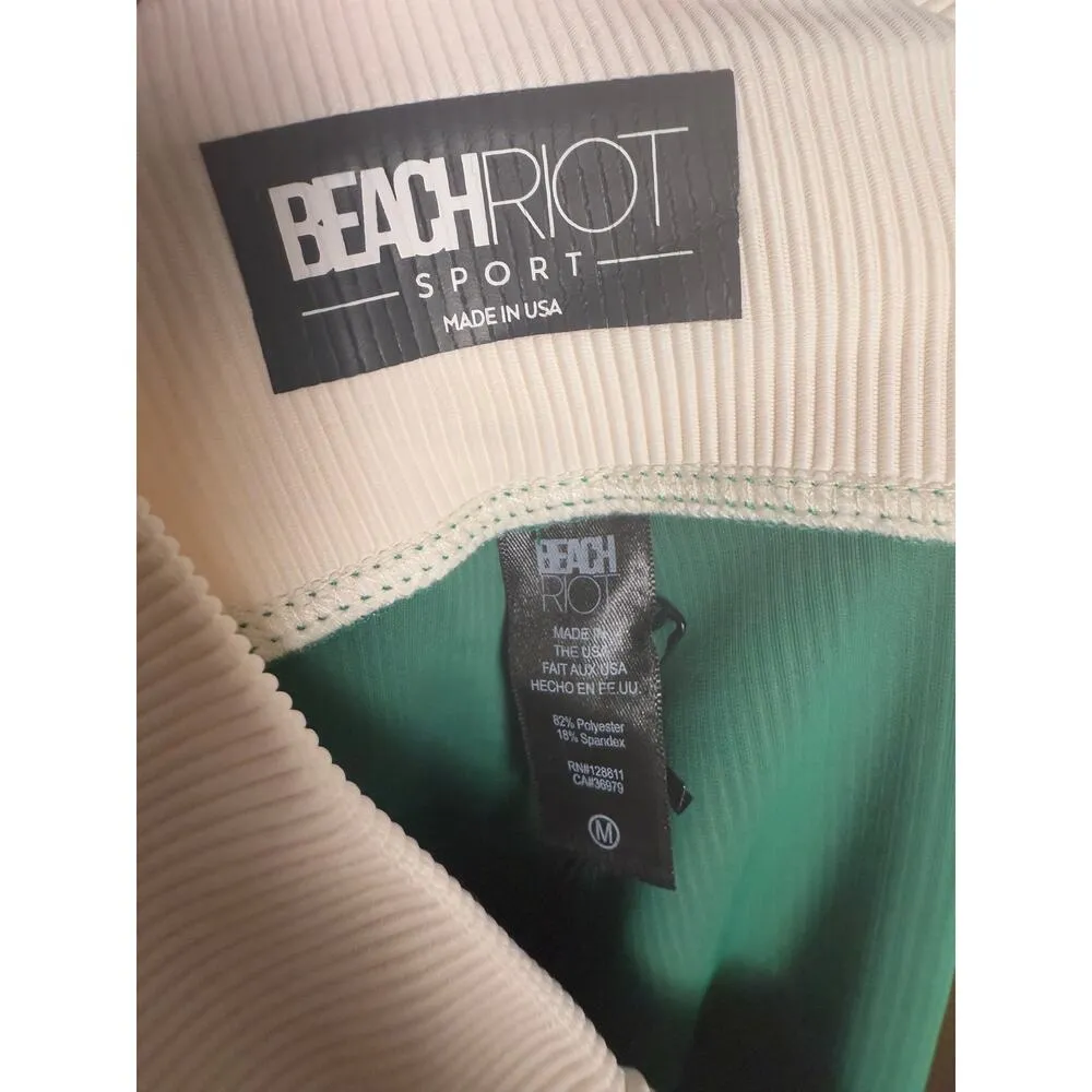Beach Riot Sport Melinda Colorblock Ribbed Green Mid Rise Leggings Size Medium - Image 10