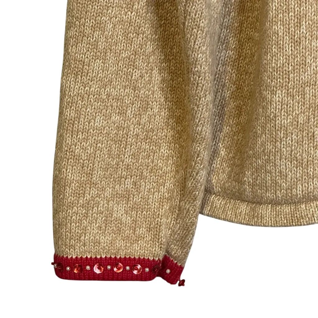 Tiara International Christmas Collection Peace On Earth Holiday Sweater Large - Image 4