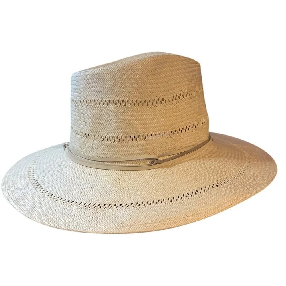 Gigi Pip Arlo Straw Teardrop Fedora Sz. 57(Medium) Gray - Image 8