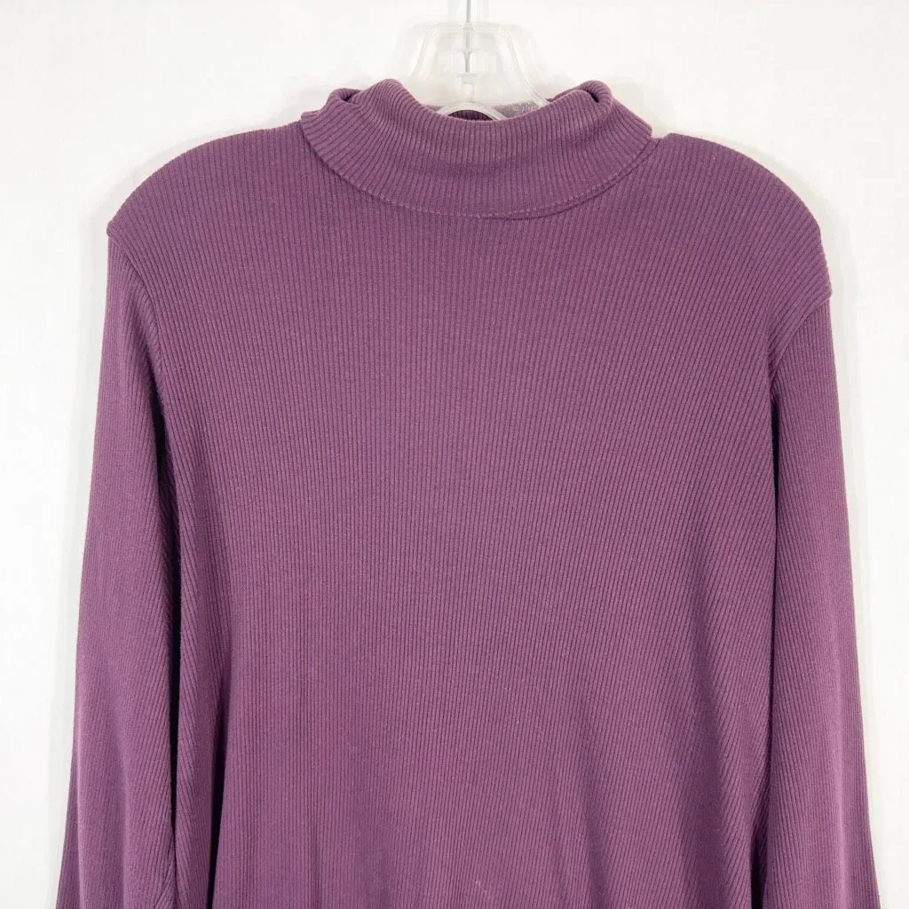 Woman‎ Within Plus Size 18 20 Top Purple Turtle Neck Ribbed Long Sleeve 630 - Image 4