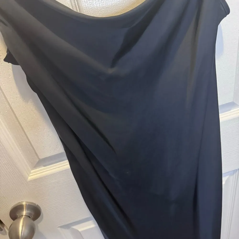 Zara black satin draped sleeveless midi dress - Image 9