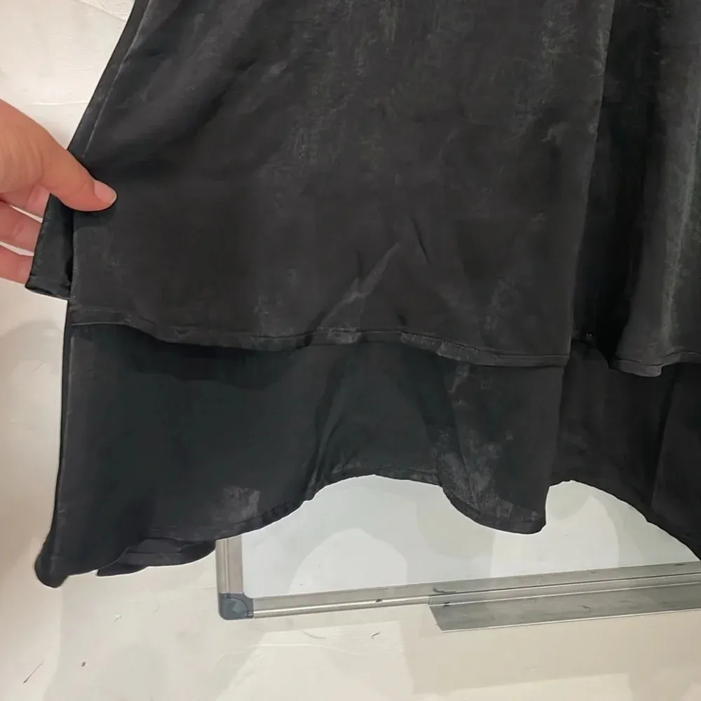 Lascana Satin Black Tiered V Neck Long Sleeve Dress Size 6 NWT - Image 9