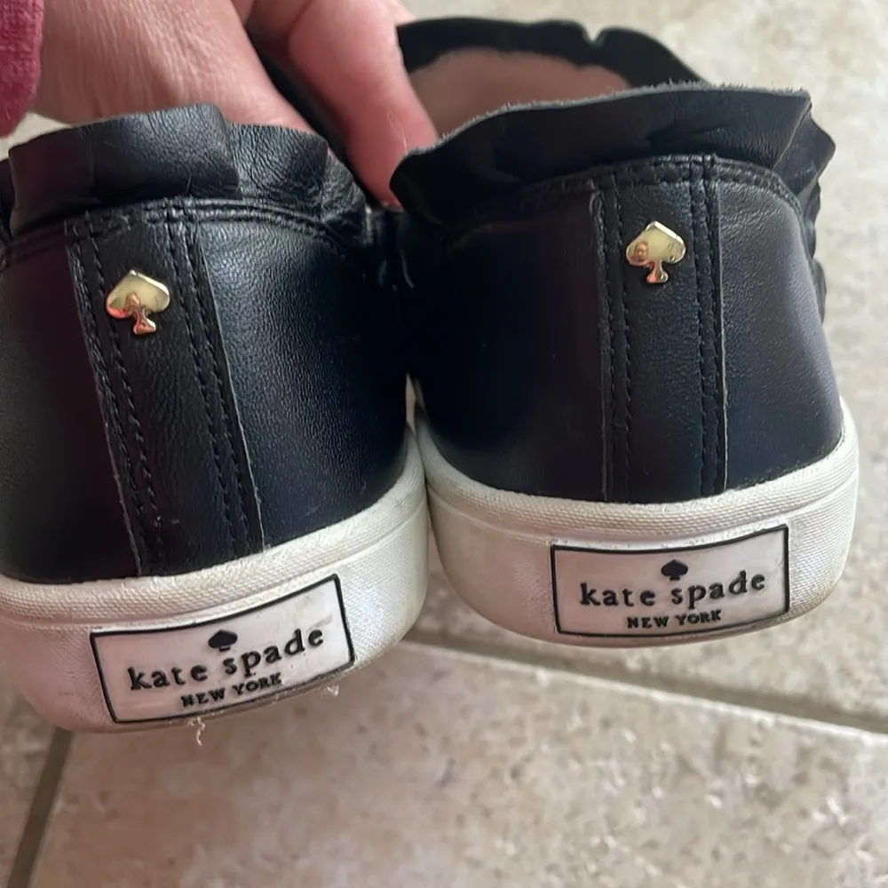 kate spade new york Lilly Ruffle Trim Leather Slip-On Sneakers - Image 10