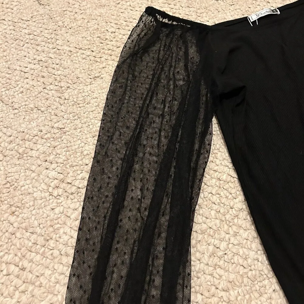 Dorose NWT Black long sleeve sheer shirt women size small wimsigoth - Image 4