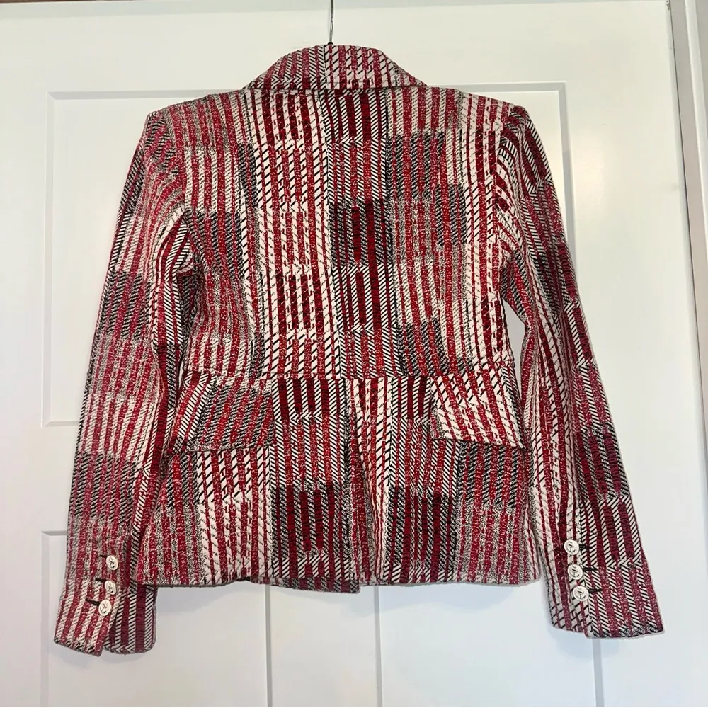 Cabi Red Patchwork Blazer red white & navy blue Nautical XS - Image 6
