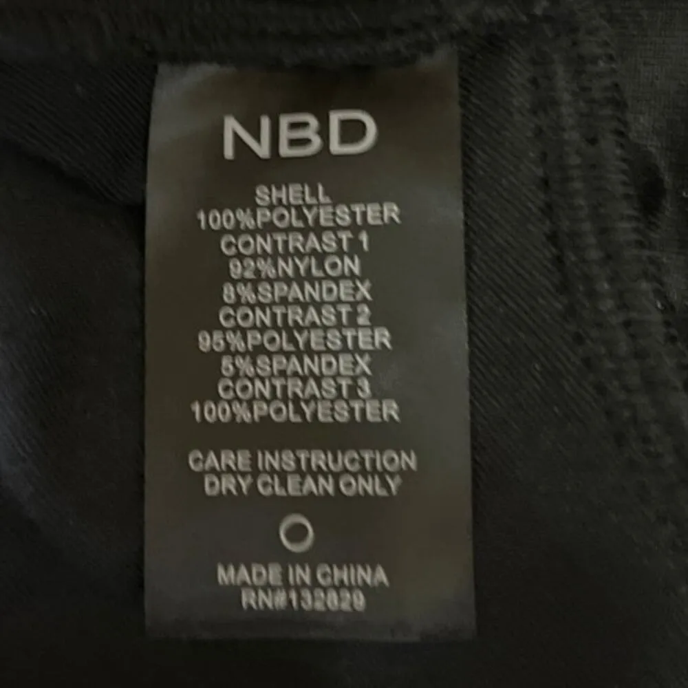 NBD Black Mesh Velour Velvet Long Sleeve Lace Up Crop Peplum Blouse Top Size S - Image 4