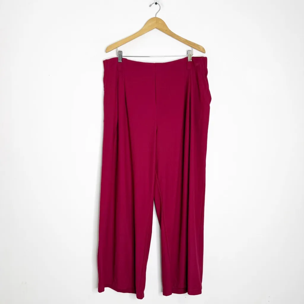 Halara Flex High Waisted Wide Leg Waffle Work Pants – Plus Size 2X – Burgundy - Image 4