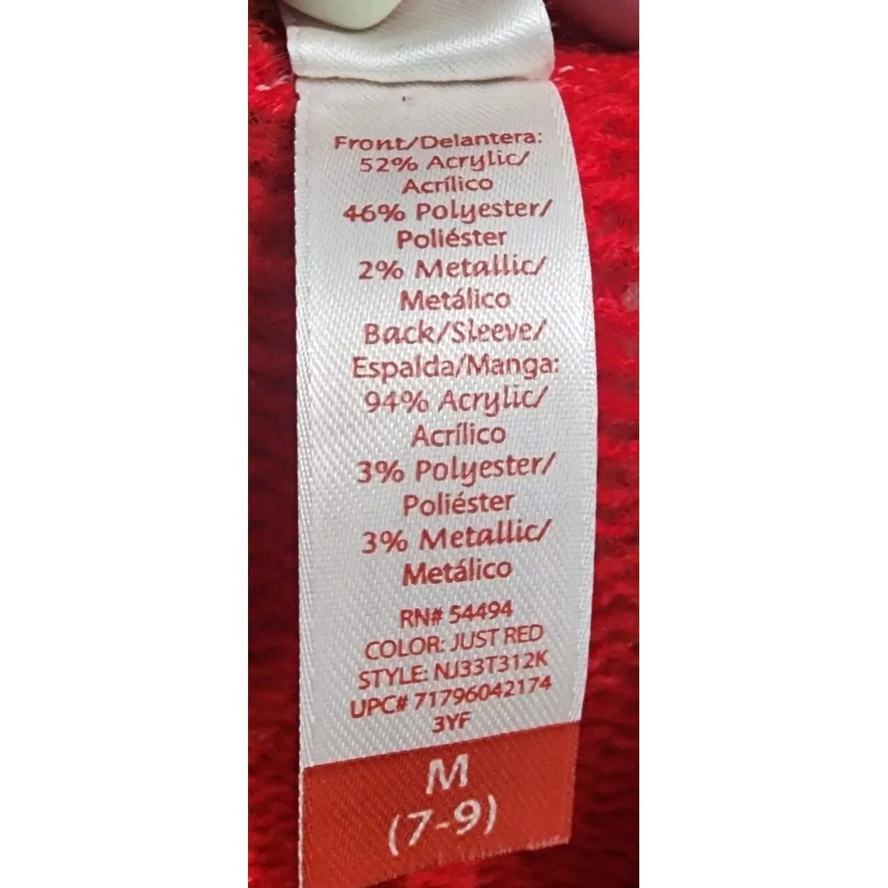 No Boundaries Womens Size‎ M Knitted Sweater Red - Image 5