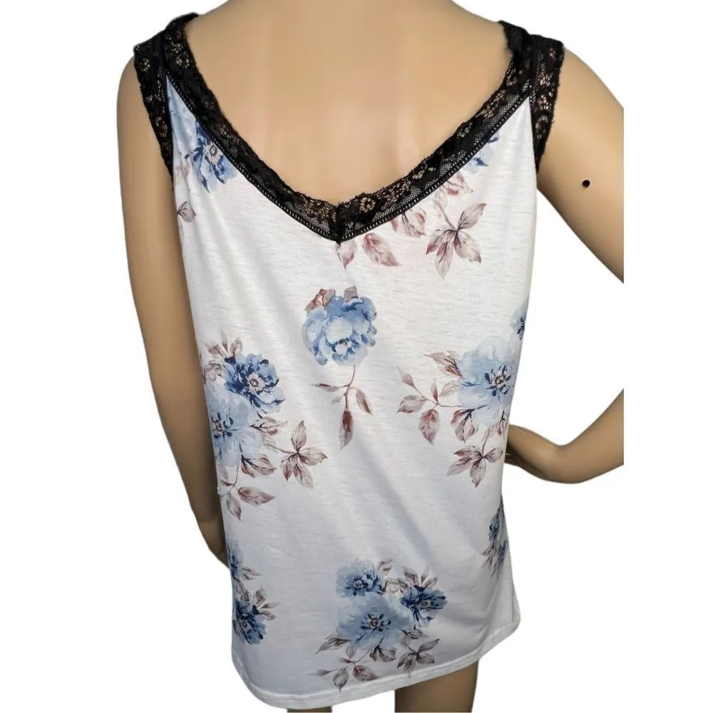 SHEIN Floral Patterned V-Neck Tank Top With Lace Straps - Image 4