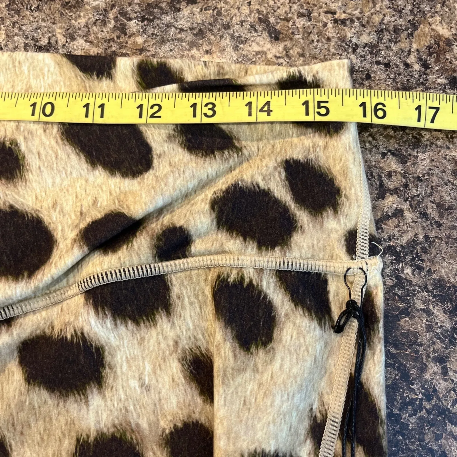 WeWoreWhat NEW XL Leopard Print Splice Bike Shorts Crossover Waist Activewear Brown - Image 10