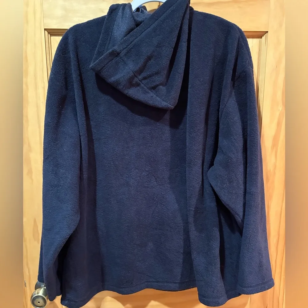 Disney Mickey Mouse Navy Blue Quarter Zip Hooded Fleece Kangaroo Sweatshirt XL - Image 3