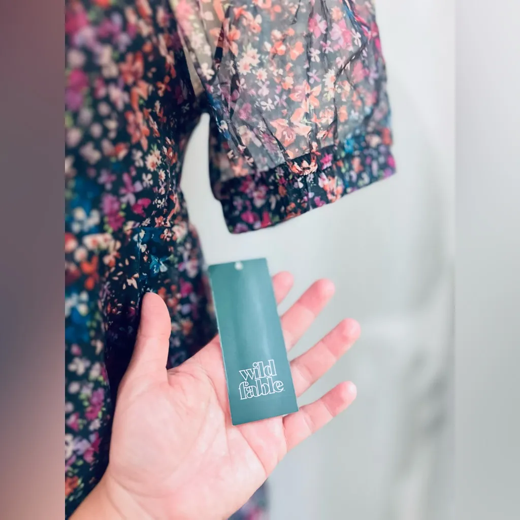 Wild Fable Yellow floral mini dress size XS NWT - Image 8