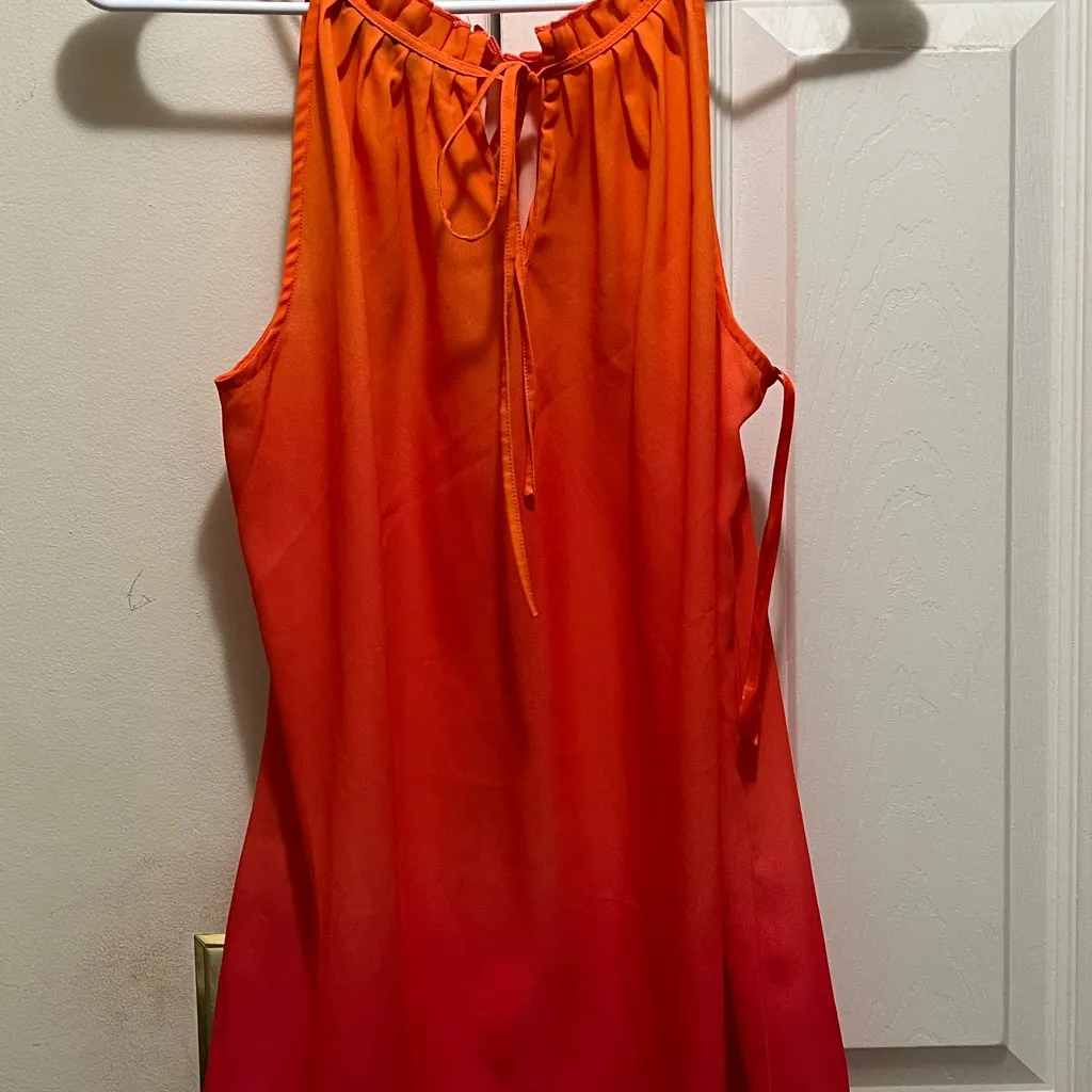 NY&Co neon ombré halter tank. Orange - Image 3
