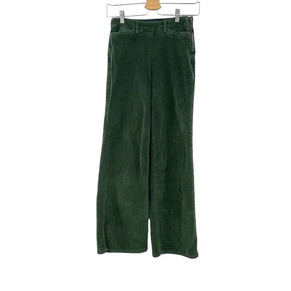 ModCloth The Boulder Wide Leg Corduroy Pants In Olive Green Size 00‎ - Image 2