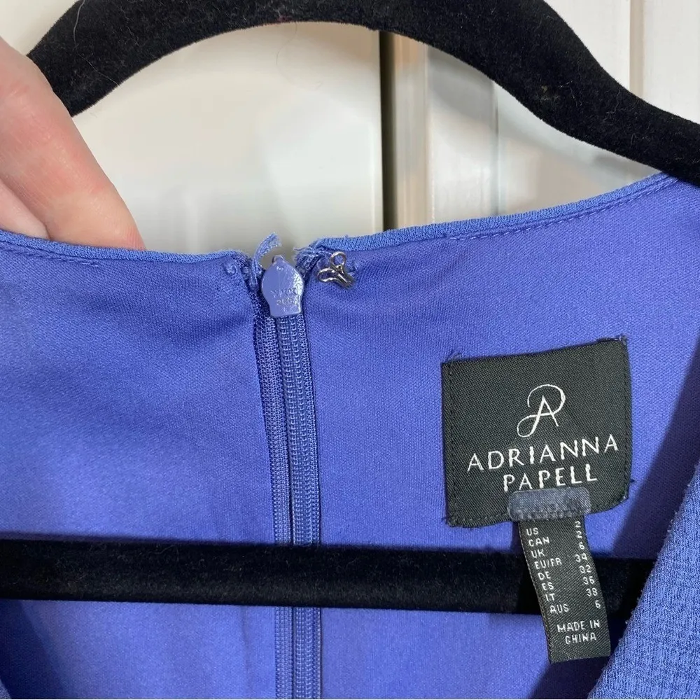 Adrianna Papell Rio Knit Draped Tie Sheath Dress Lavender Lake size 2 wedding‎ - Image 4