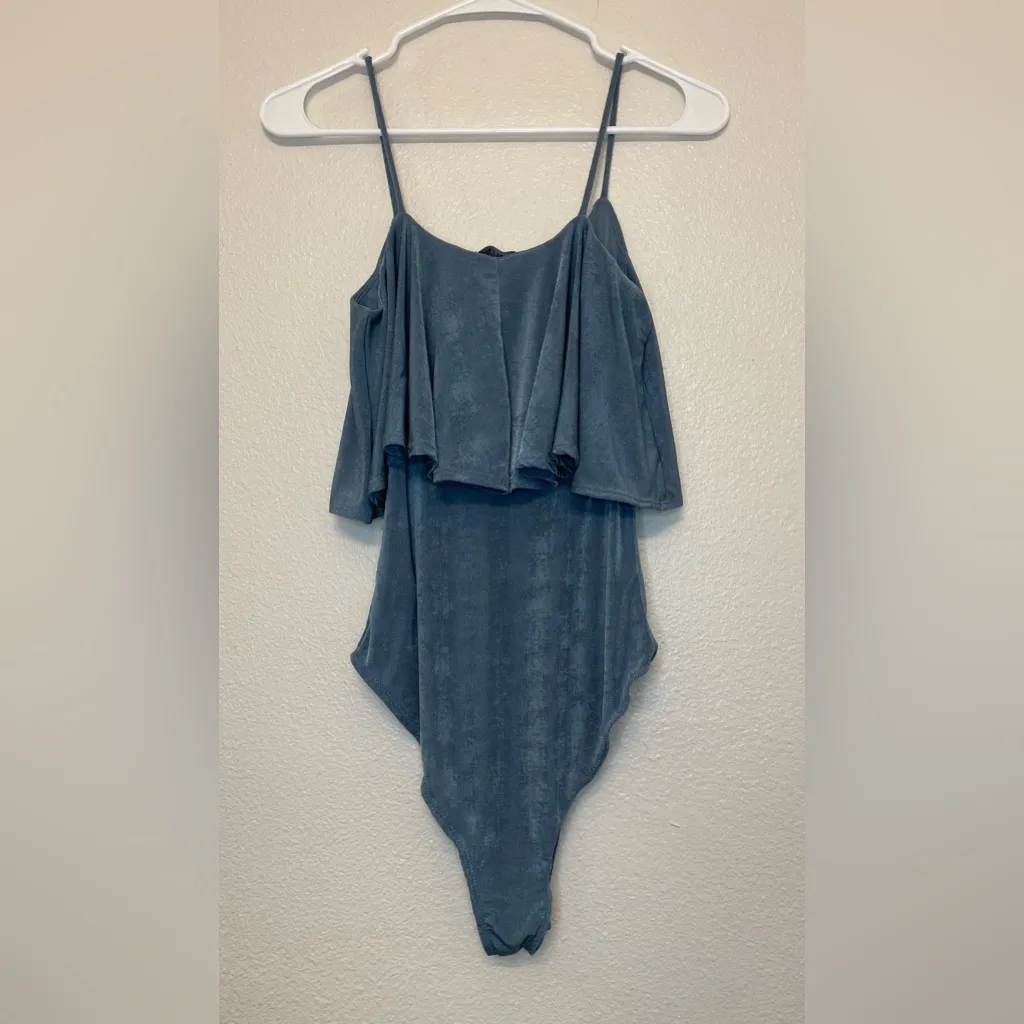 Timing Women’s Blue Shimmery‎ Bodysuit Size S - Image 4