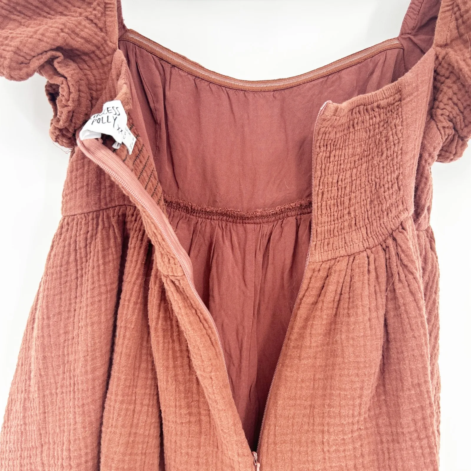 Princess Polly Womens Gauzy Cotton Milkmaid Puff Sleeve Lorna Romper Size 4 - Image 8