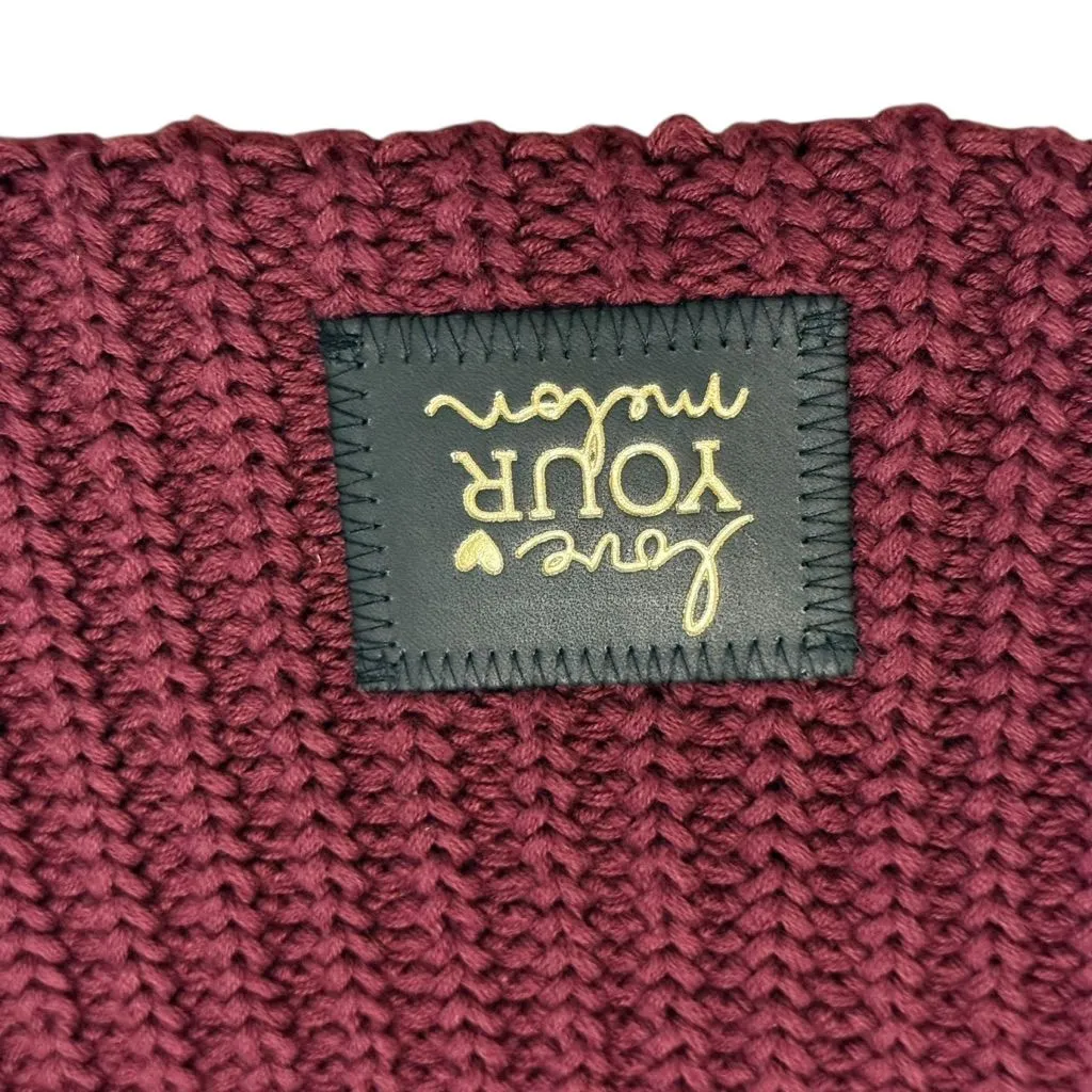 Love Your Melon 100% Cotton Burgundy Knit Winter Hat Excellent Condition- OS - Image 3